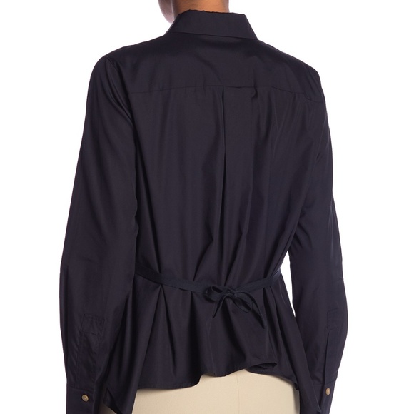 NWT Vince Tie Front Cotton Blouse - Picture 2 of 7